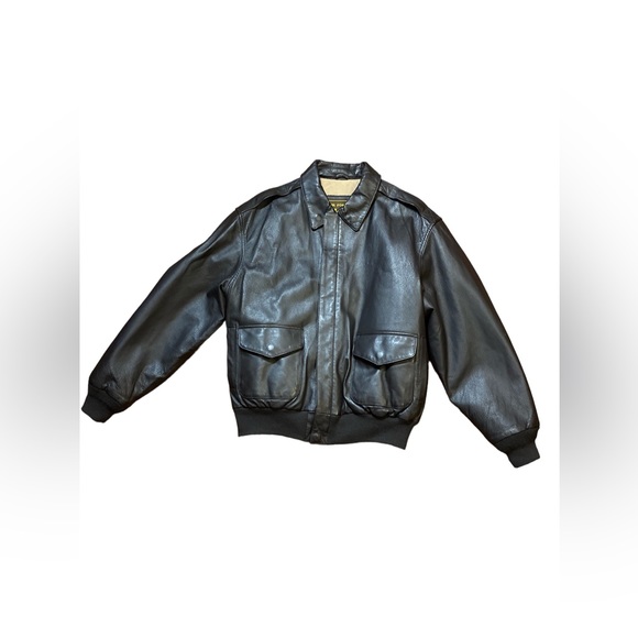 Leather Air Force Landing Bomber Jacket Size: Large - Picture 9 of 14